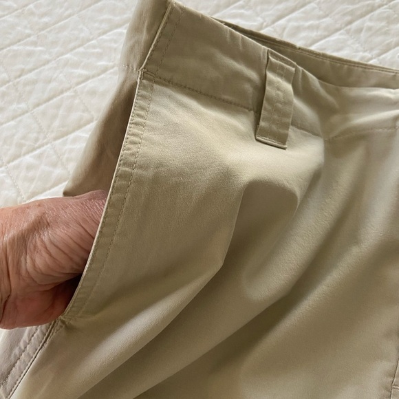 GAP Stretch Maxi Skirt Tan Back Slit Pockets Belt Loops Size 8 - Picture 6 of 10